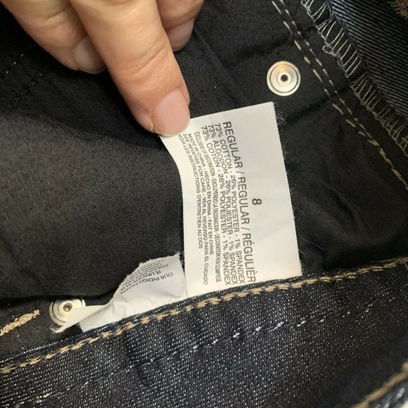 Nine West Women Jeans Size 8 Blue Dark Wash Boot Cut Mid Rise 9" Blig Pockets Em - Picture 8 of 9